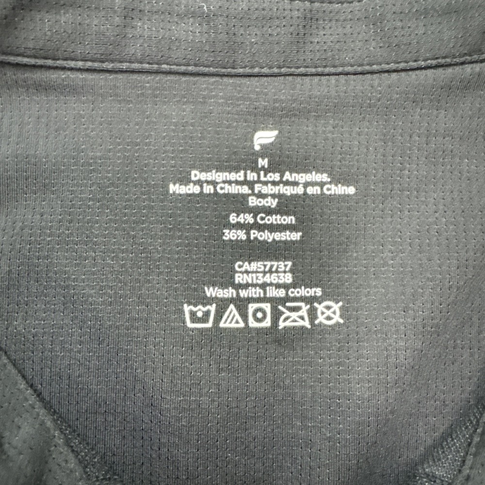 NWT Fabletics Medium Dash Long Sleeve Button Up Black Solid MSRP $89 - Picture 2 of 5